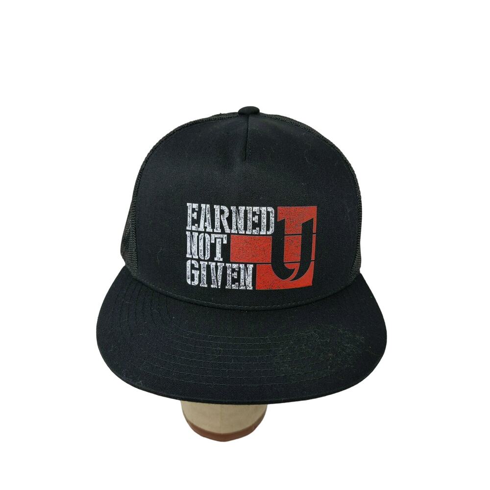 Earned Not Given Snapback Meshback Hat Black The Classics Yupoong Adjustable